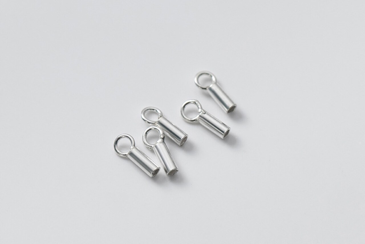 Kitcheniva 5 Pcs Sterling Silver 1mm Cord Leather End Cap Connector